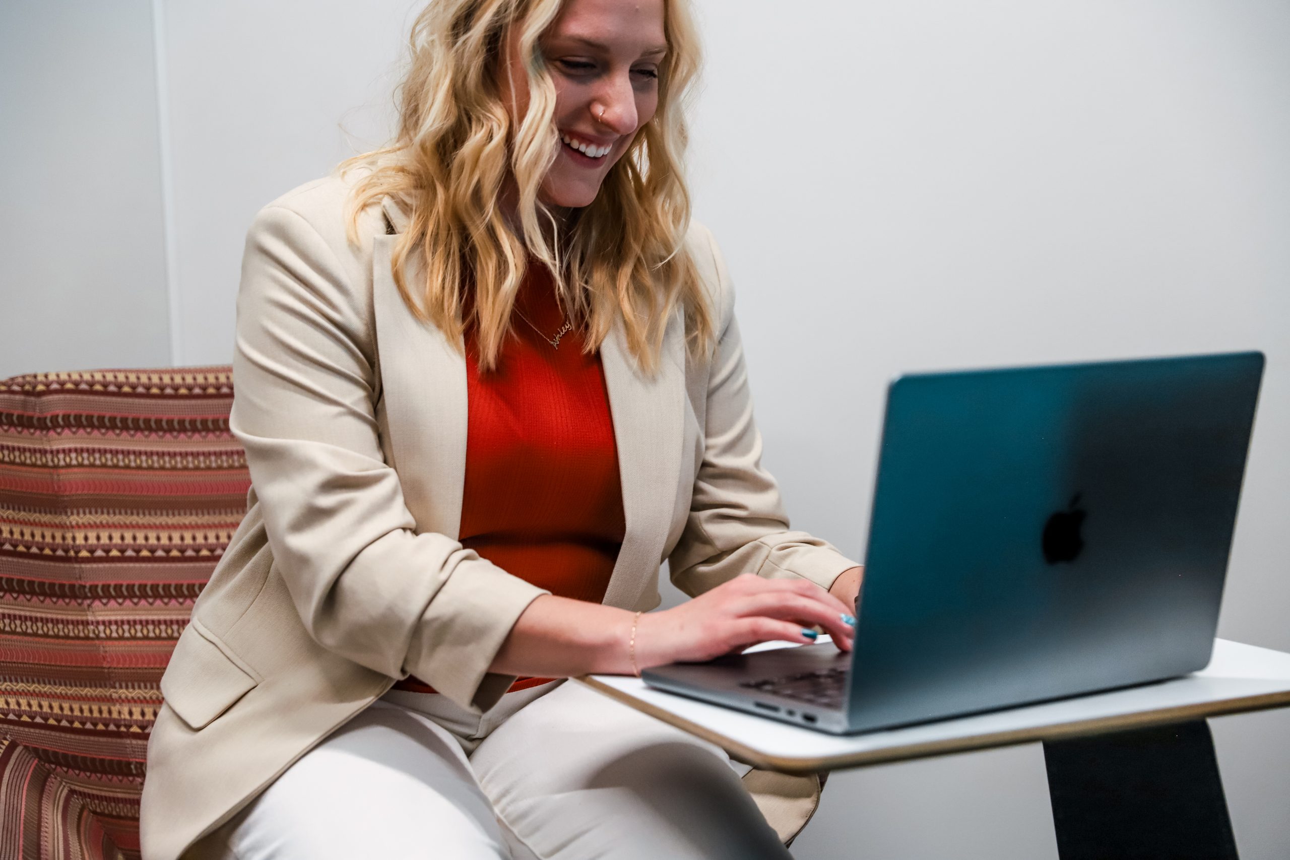 Zion & Zion employee working on laptop
